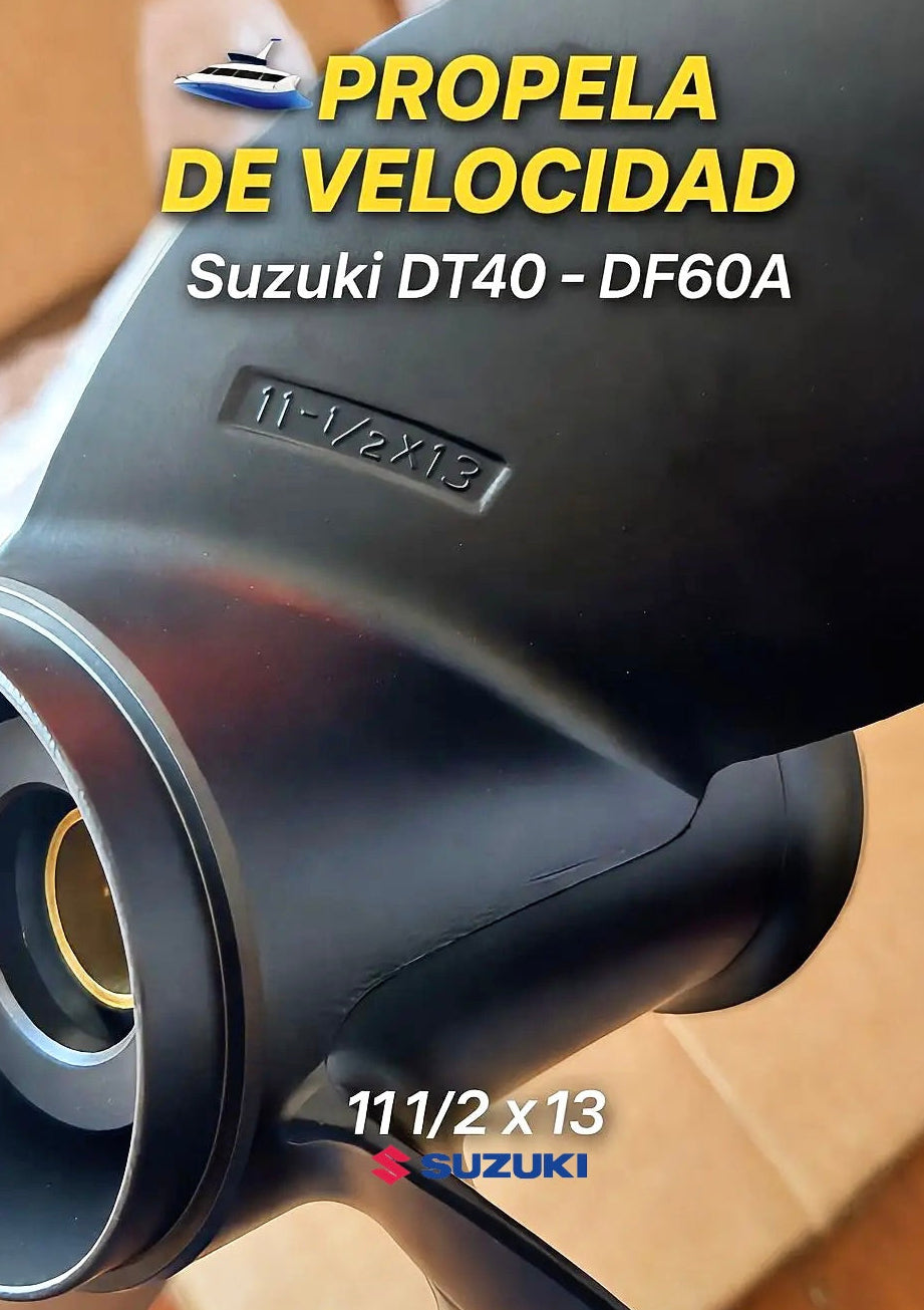 PROPELA De SUZUKI DT40-DF40A- DF60A (11 1/2 X 13) Velocidad 💨