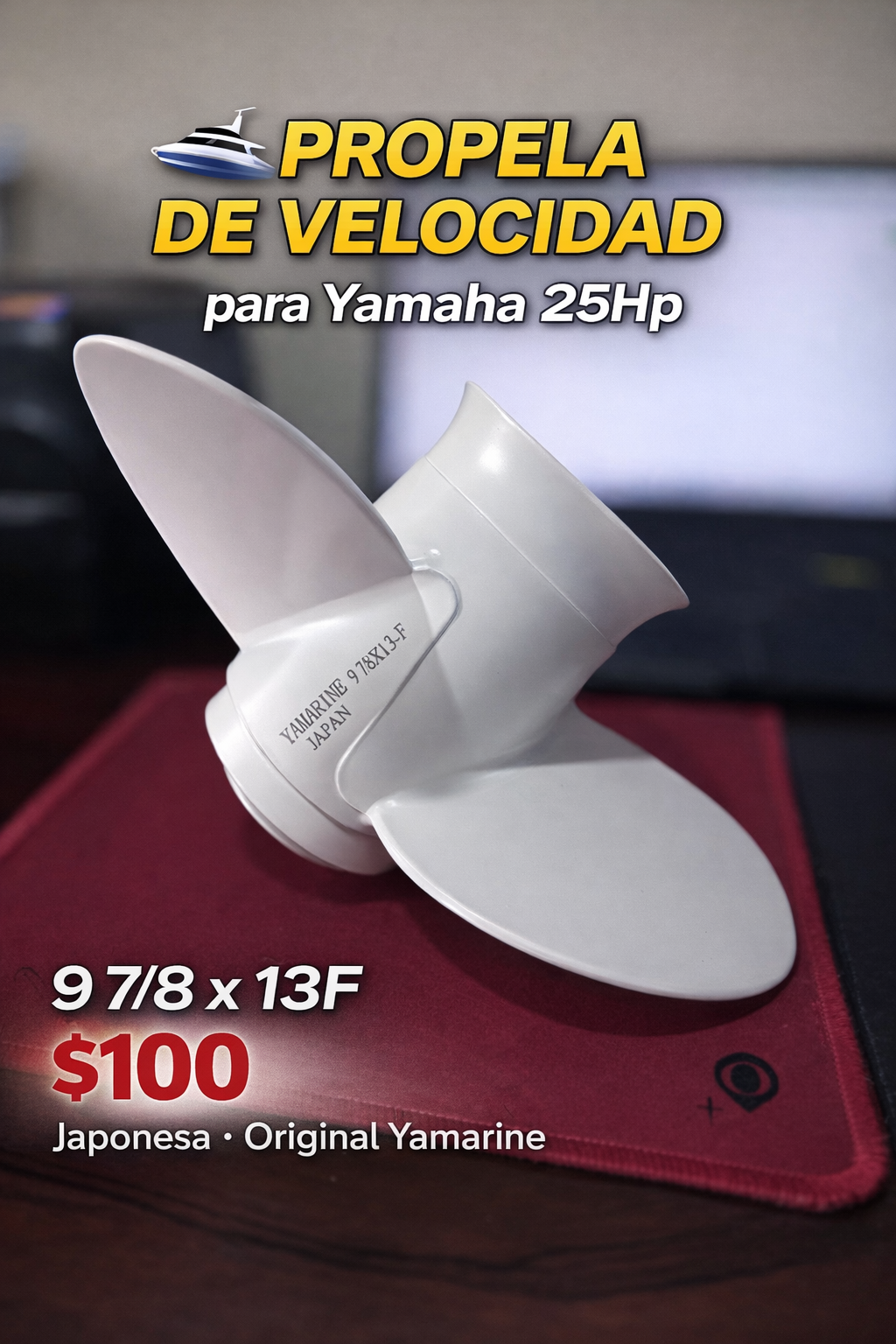 PROPELA  de YAMAHA 25HP (9 7/8 X 13)Velocidad 💨
